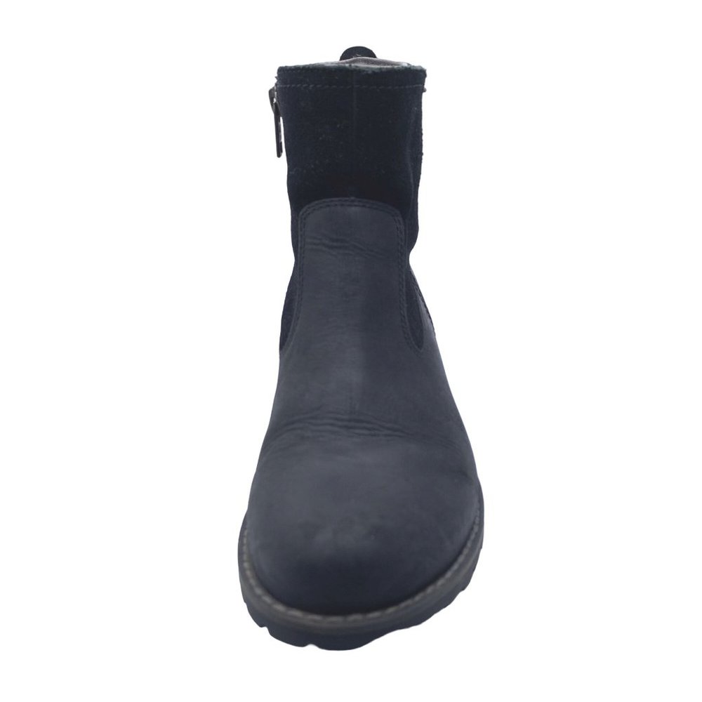 Timberland Bethel Biker Winter Boots Black Suede Zip Size 6.5 37.5 Chunky Lug - Picture 6 of 9